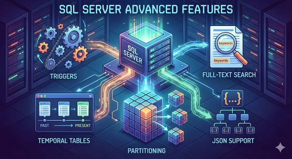 Hero image for SQL Server Advanced Features: Triggers, Temporal Tables & More