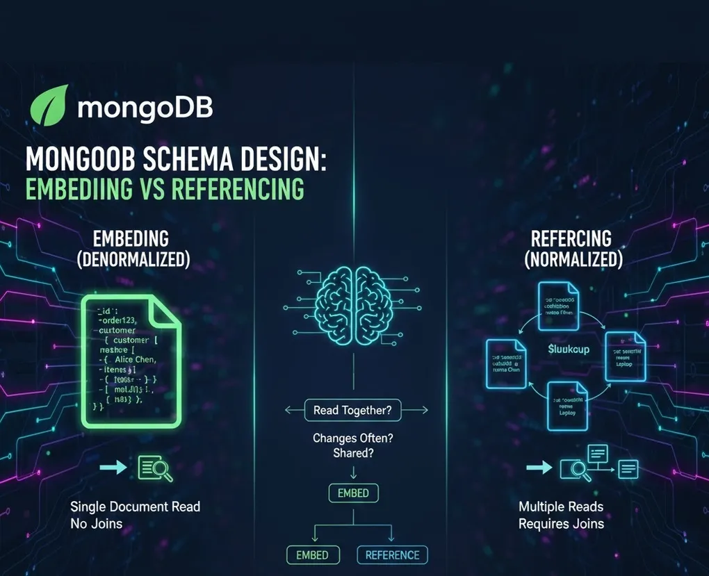 Hero image for MongoDB Schema Design: Embedding vs Referencing
