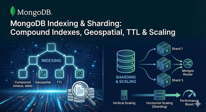 MongoDB Indexing & Sharding: Compound Indexes, Geospatial, TTL & Scaling