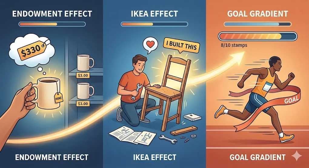 Hero image for Ownership & Effort: The IKEA Effect, Endowment, and Goal Gradients