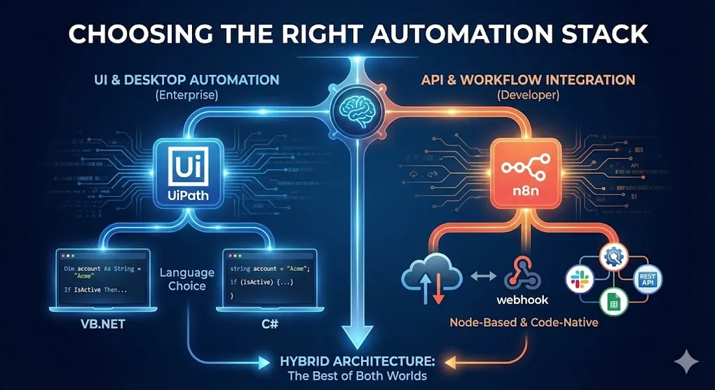 Hero image for UiPath vs n8n, VB vs C#: Choosing the Right Automation Stack