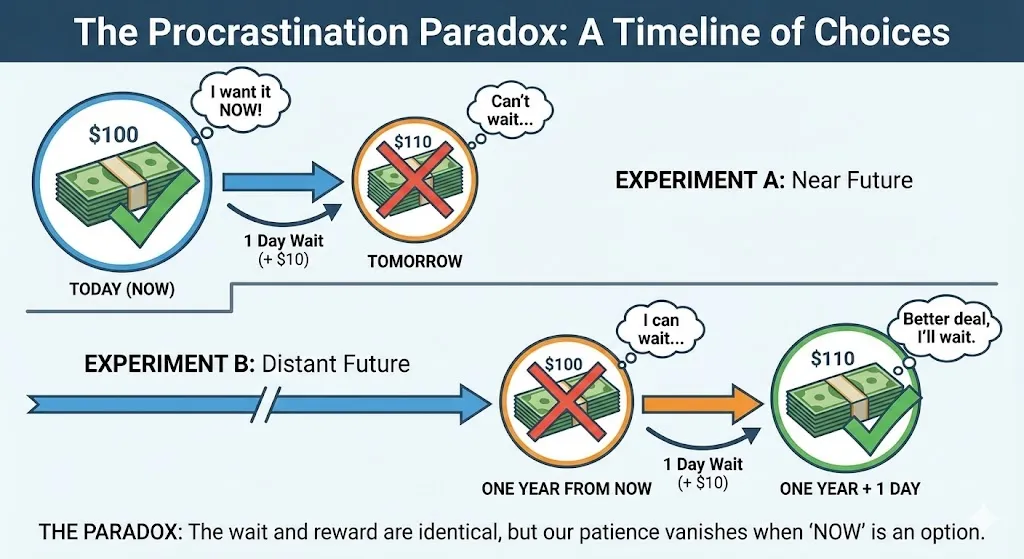 The Procrastination Paradox - Our patience changes dramatically when 'now' is involved